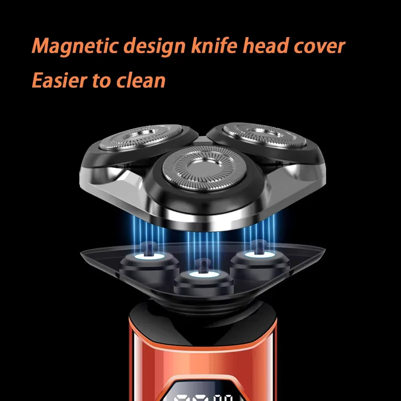 Nouveau tondeuse à cheveux hommes ensemble de rasoir électrique 4D 3 tête