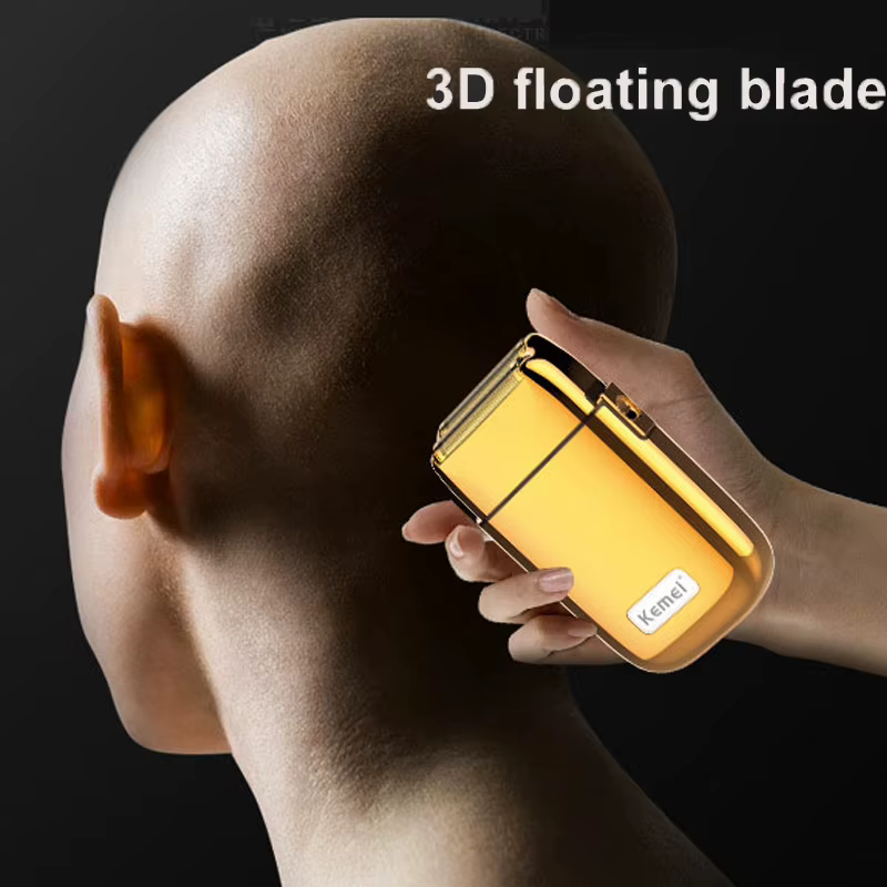 Kemei Pro Barberology métal Double feuille rasoir titane Super fermer