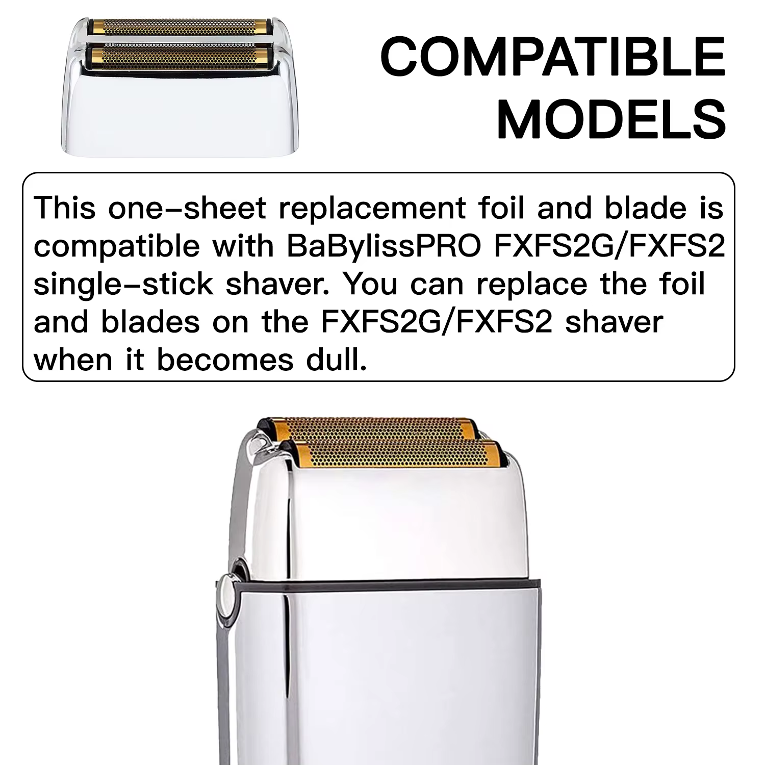 Tête de rechange en feuille Compatible avec le rasoir professionnel BaBylissPRO FXFS2