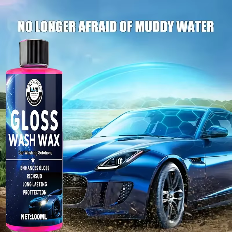 Nouvelle cire de lavage brillante 100 ml - Solution de lavage automobile supérieure pour une brillance accrue et une protection longue durée - Idéale pour le detailing automobile