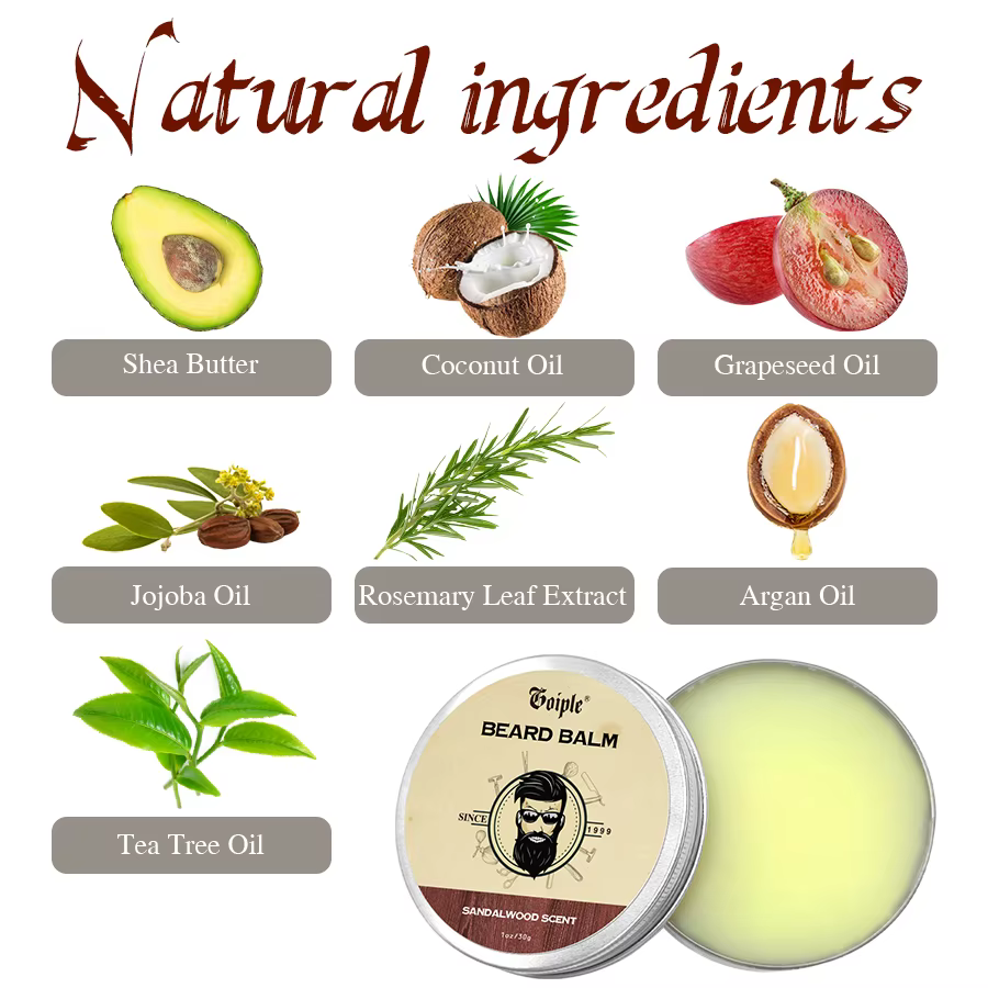 Baume à barbe au beurre de karité naturel pour hommes
