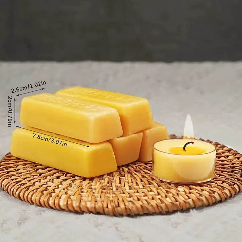 Blocs de cire d'abeille pure, matériau d'épilation de haute qualité, pour travaux manuels, fabrication de bougies, sans alimentation électrique, 4/8 pièces