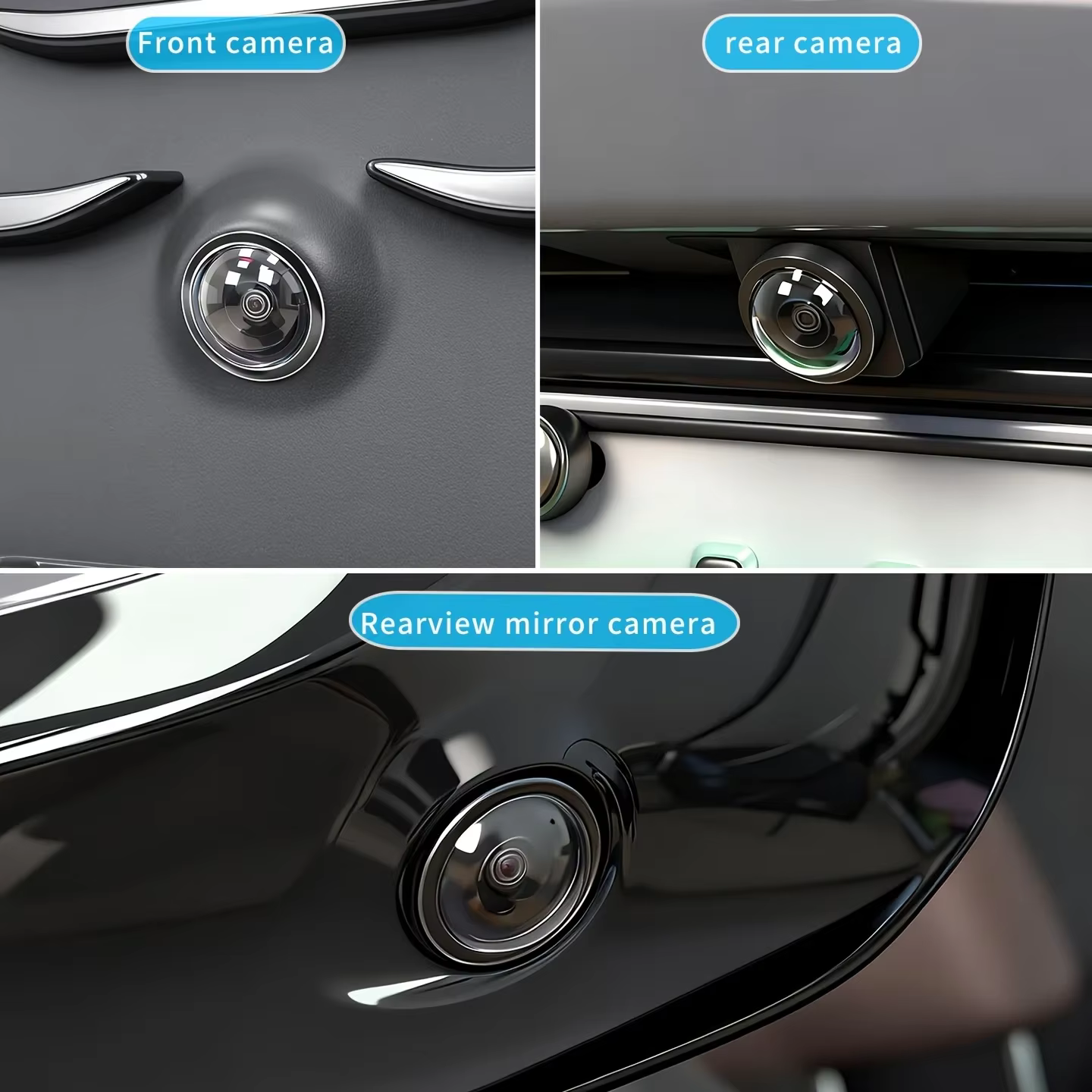 Système d'imagerie panoramique à 360 degrés pour voiture, couverture de protection pour caméra avant et arrière, en film transparent haute définition, peut être utilisé