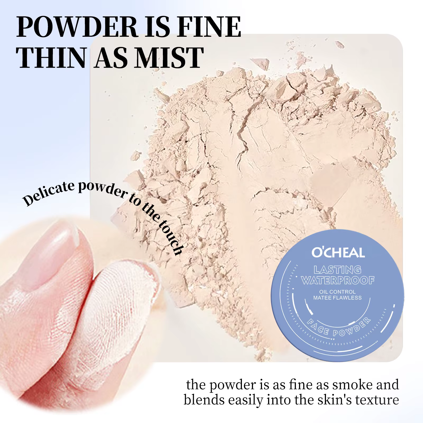 Ocheal – poudre de réglage mate pour le visage, contrôle de l'huile, fond de teint léger et rayonnant, poudre pressée, couverture complète, maquillage, cosmétique