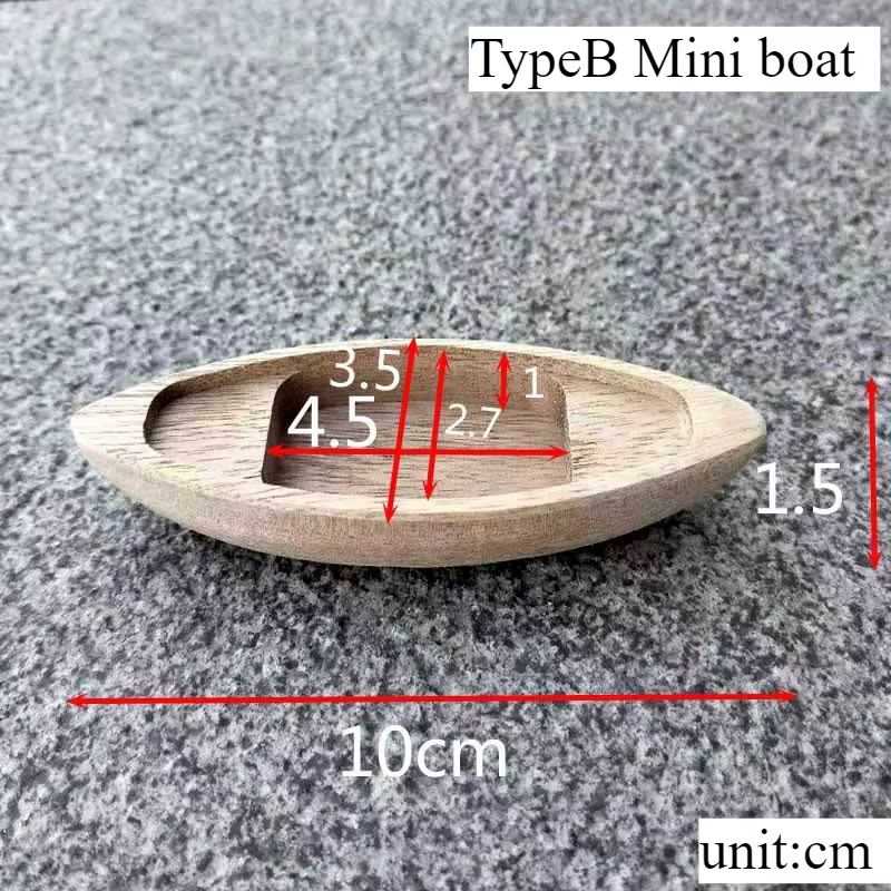 Bateau flottant en bois fait à la main, Mini modèle de bateau de pêche pour chat, Aquarium, étang, aménagement paysager, décoration, accessoires d'aquarium