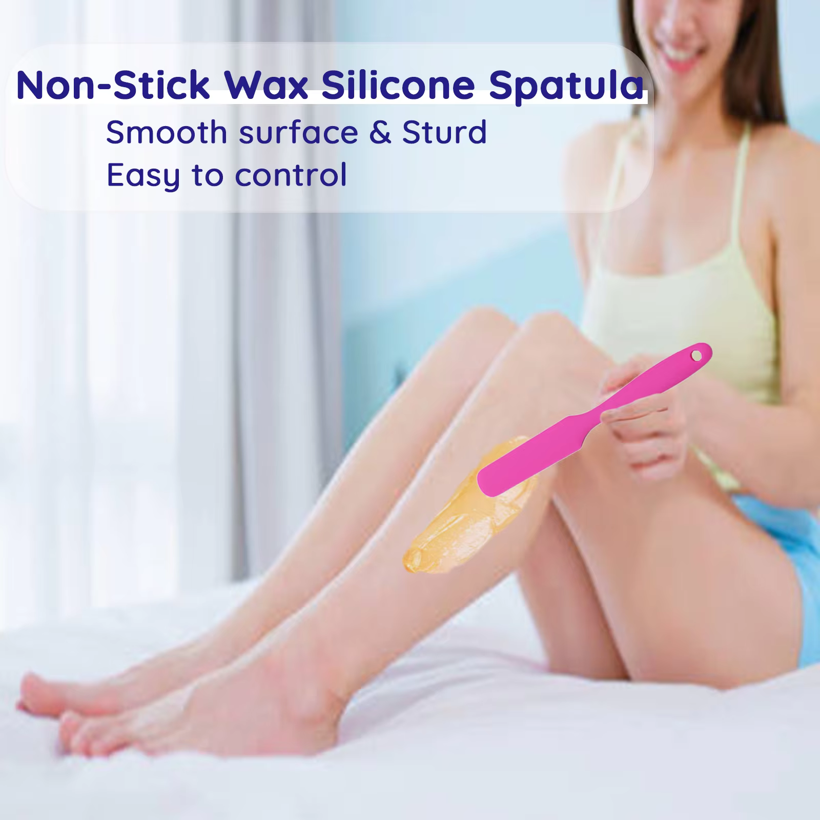 WUWUVISTA spatule de cire antiadhésive en silicone accessoires d'épilation facile à nettoyer et réutilisable grattoir
