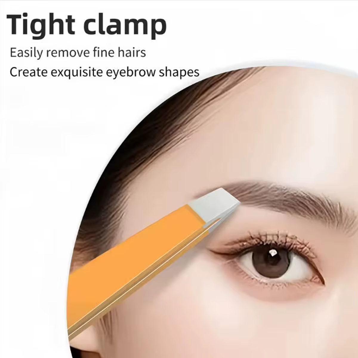 Pince à sourcils en acier inoxydable de haute qualité avec embout incliné