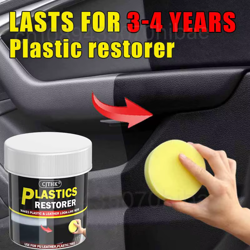 Restaurateur de plastique automobile 150g Retour au noir brillant Agent de rénovation du cuir et des panneaux intérieurs de l'automobile Revêtement de cire Agent de polissage automobile Réparation de