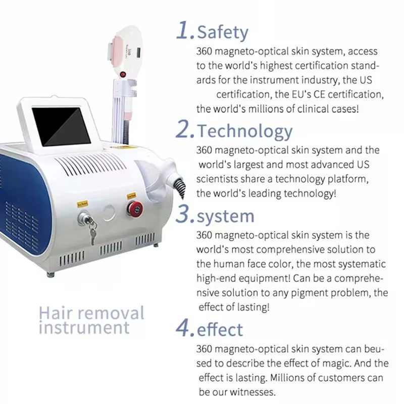 Nouveau 360 magnéto OPT IPL Laser épilation Machine Flaelwss rajeunissement de la peau Elight Permanent épilateur pour Salon