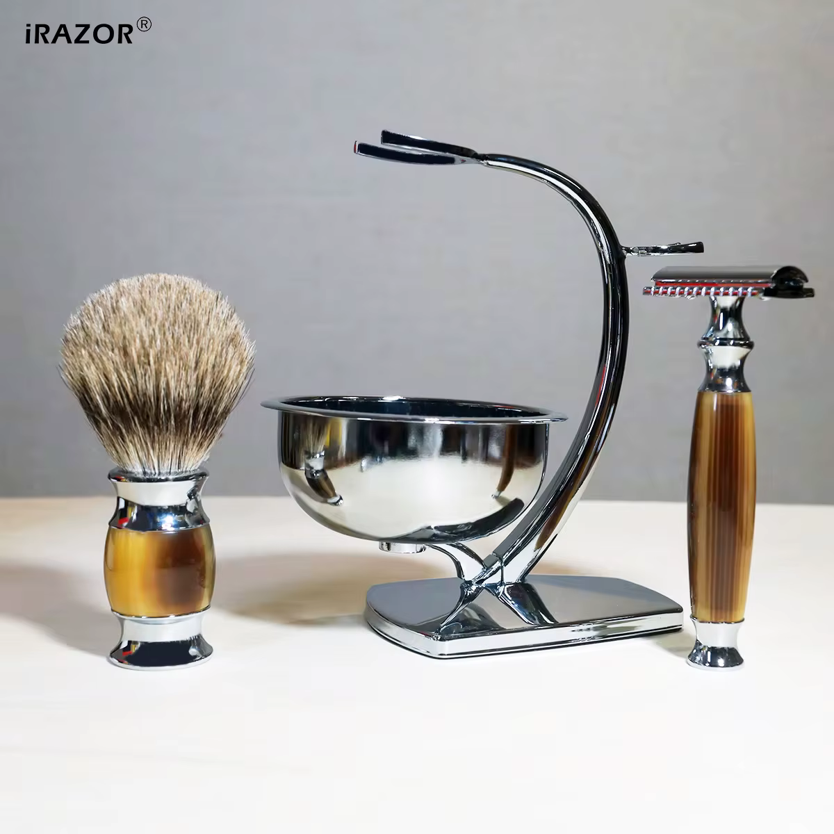 IRAZOR – Kit de rasoir classique à Double bords pour hommes