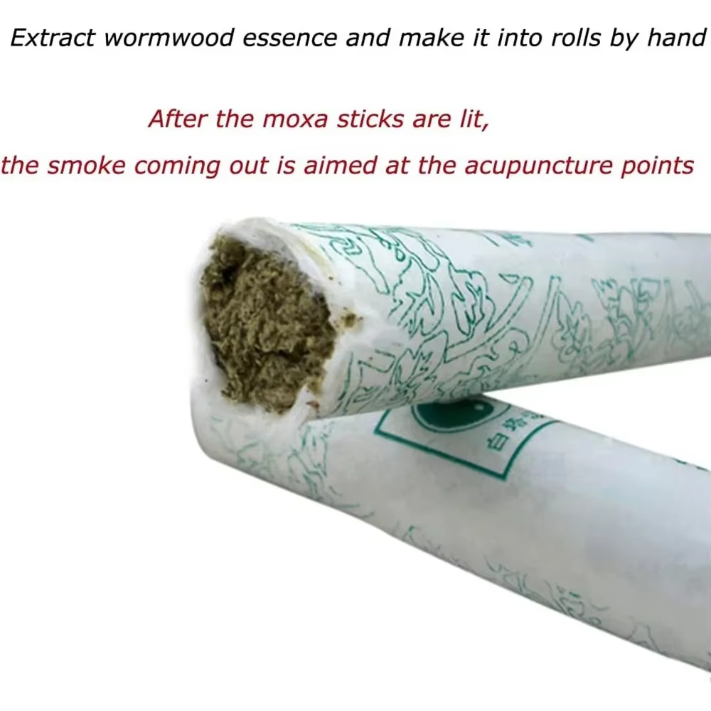 Rouleaux de Moxa en bois d'absinthe pur, thérapie traditionnelle Moxa, hiébas chinois, bâton de Moxibustion Medicinale, Massage méridien chaud, soins de santé