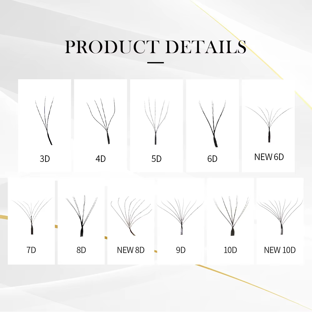 3DW/4DW/5DW/6DW/NOUVEAU 6DW/7DW/8DW/NOUVEAU 8DW/9DW/10DW/NOUVEAU 10DW Extension de cils pour le maquillage