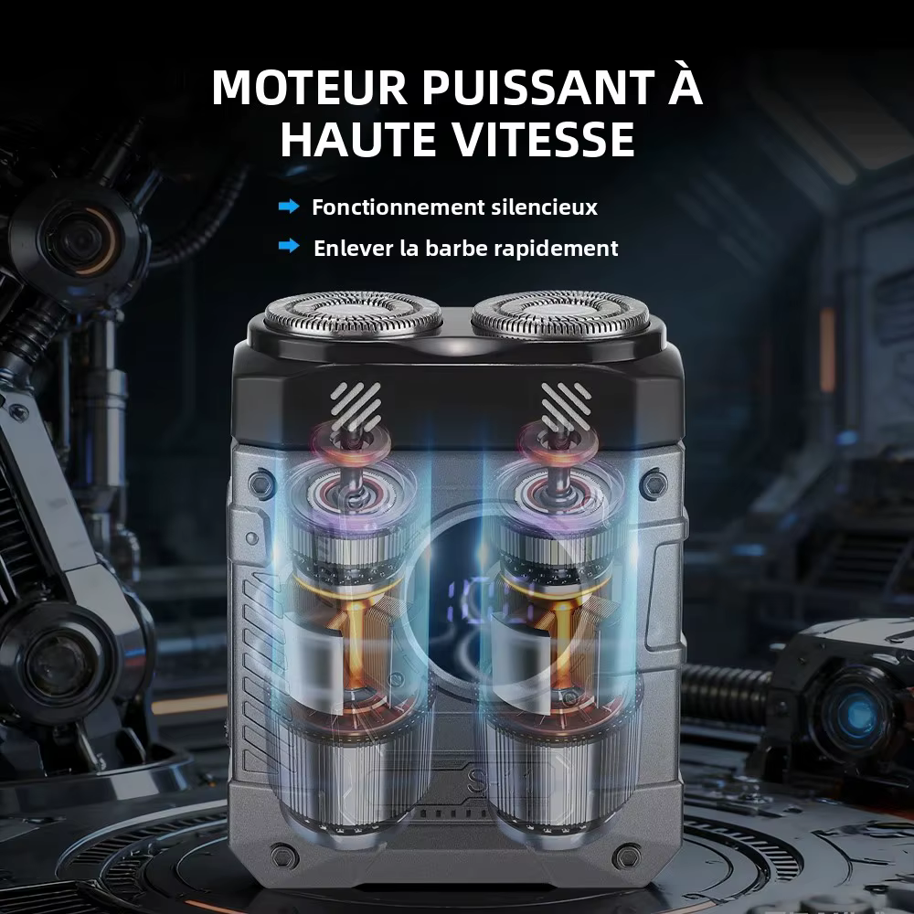 Mini rasoir électrique intelligent à double lame avec écran numérique