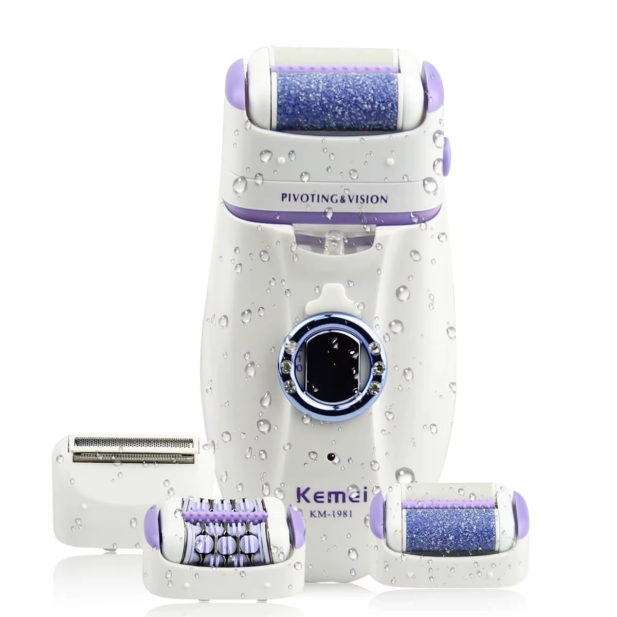 Kemei 1981 3in1 électrique femmes épilateur femme rasoir jambe corps épilation dépilatoire dame Bikini tondeuse pied callosités dissolvant