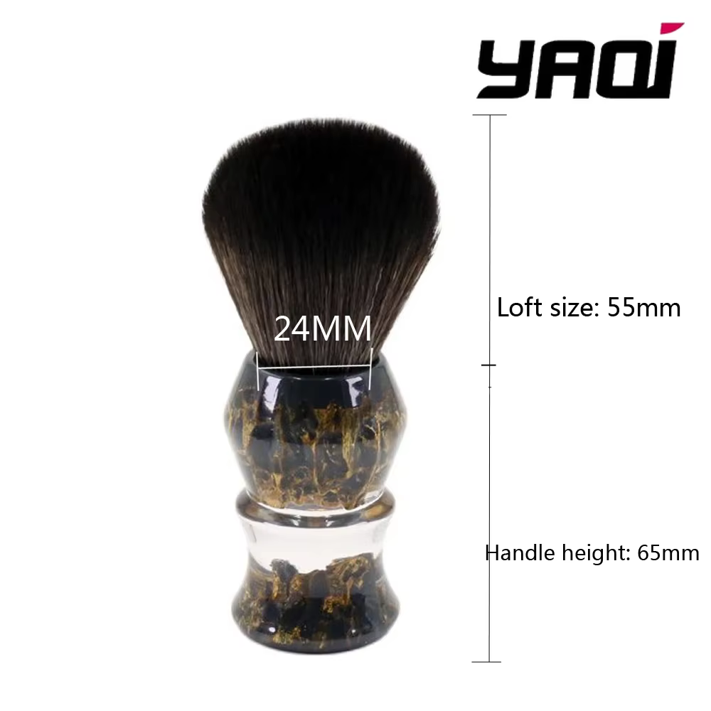 Brosse à raser Yaqi pierres profondes 24mm cheveux synthétiques poignée en résine hommes