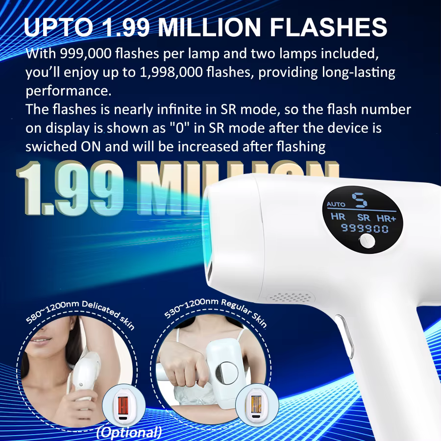 Lescolton-Épilateur laser à flash ultra rapide pour femme