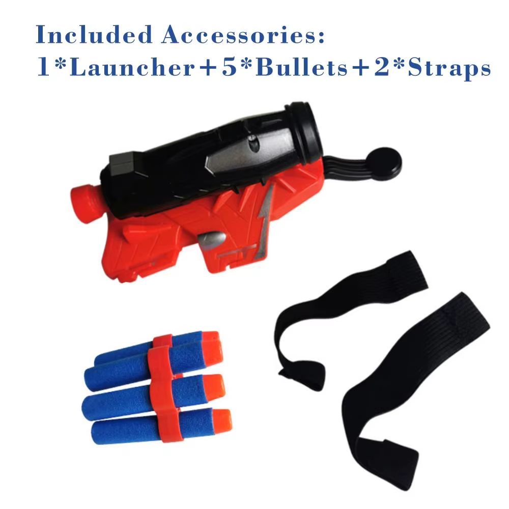 Ensemble de gants lanceurs de toiles d'araignées pour Halloween, avec projectiles en mousse souple et sûrs, pour lancer au poignet, accessoires de costume de cosplay