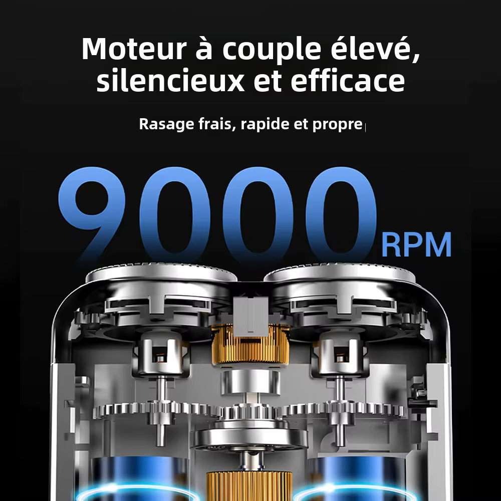 Rasoir électrique intelligent affichage numérique tondeuse à barbe étanche pour hommes Mini
