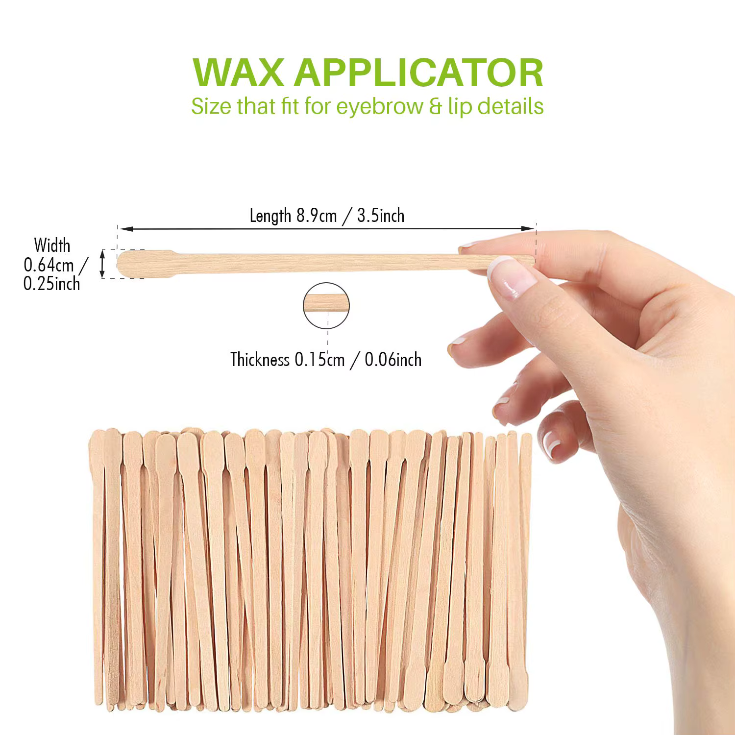 100 pièces bâtons de cire en bois sourcil lèvre nez petits
