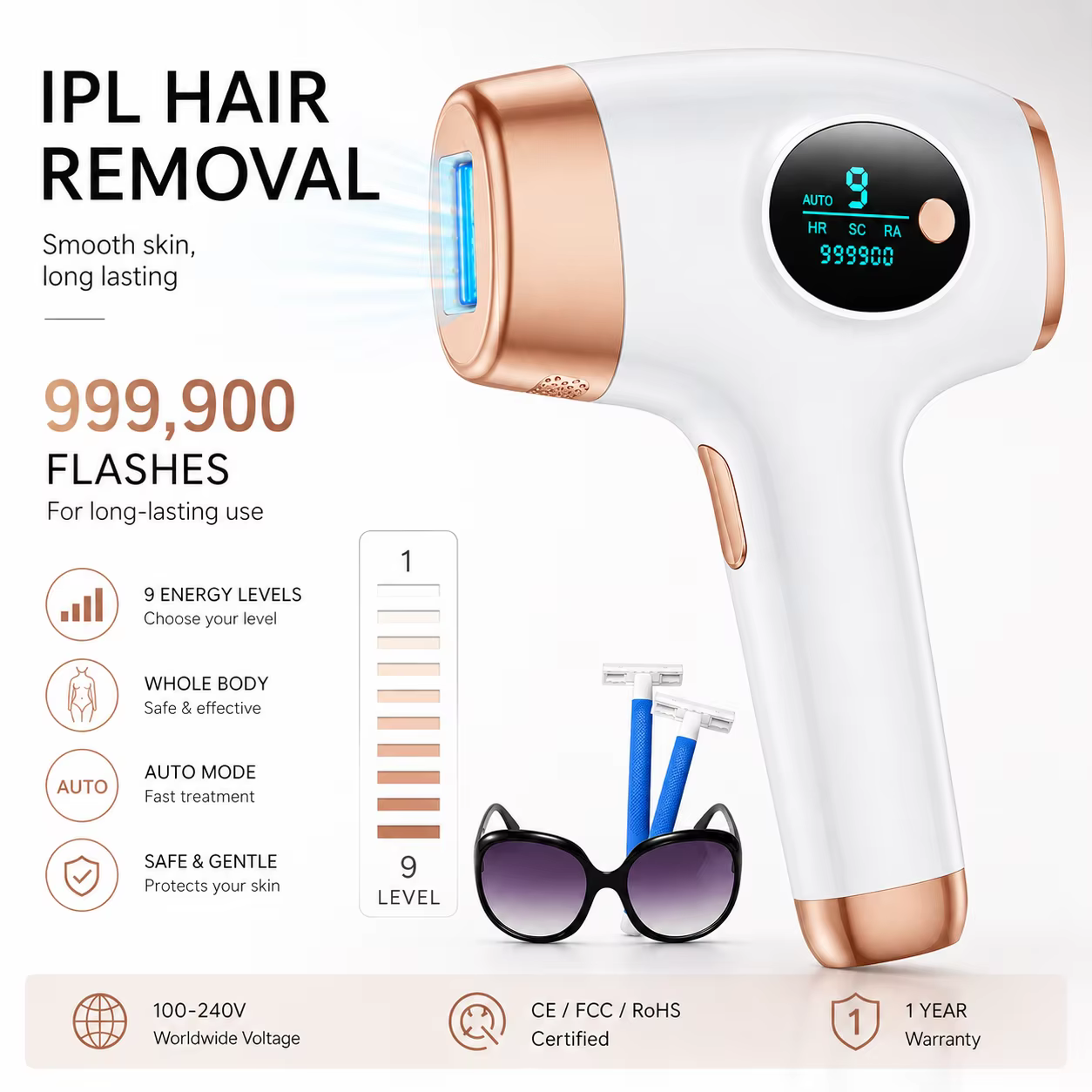 Appareil d'épilation IPL pour femmes et hommes