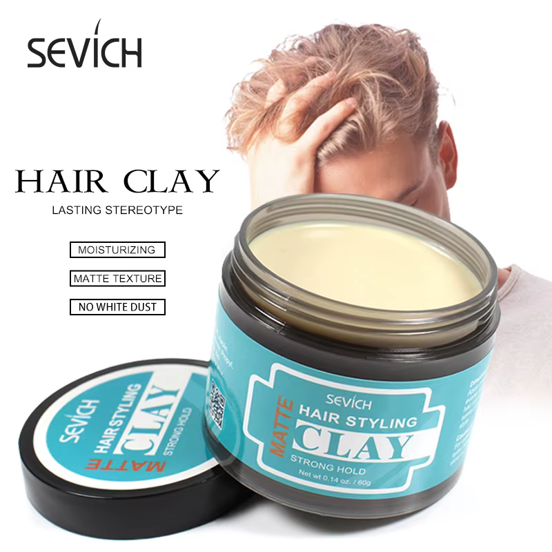 Sevich 80g cheveux argile brossée pour hommes forte tenue coiffure fini