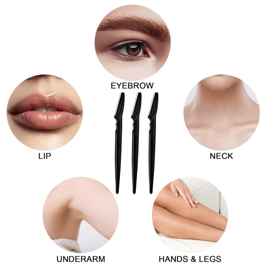 12/30/50 PCS Rasoir de Précision Portable pour Sourcils et Poils du Visage