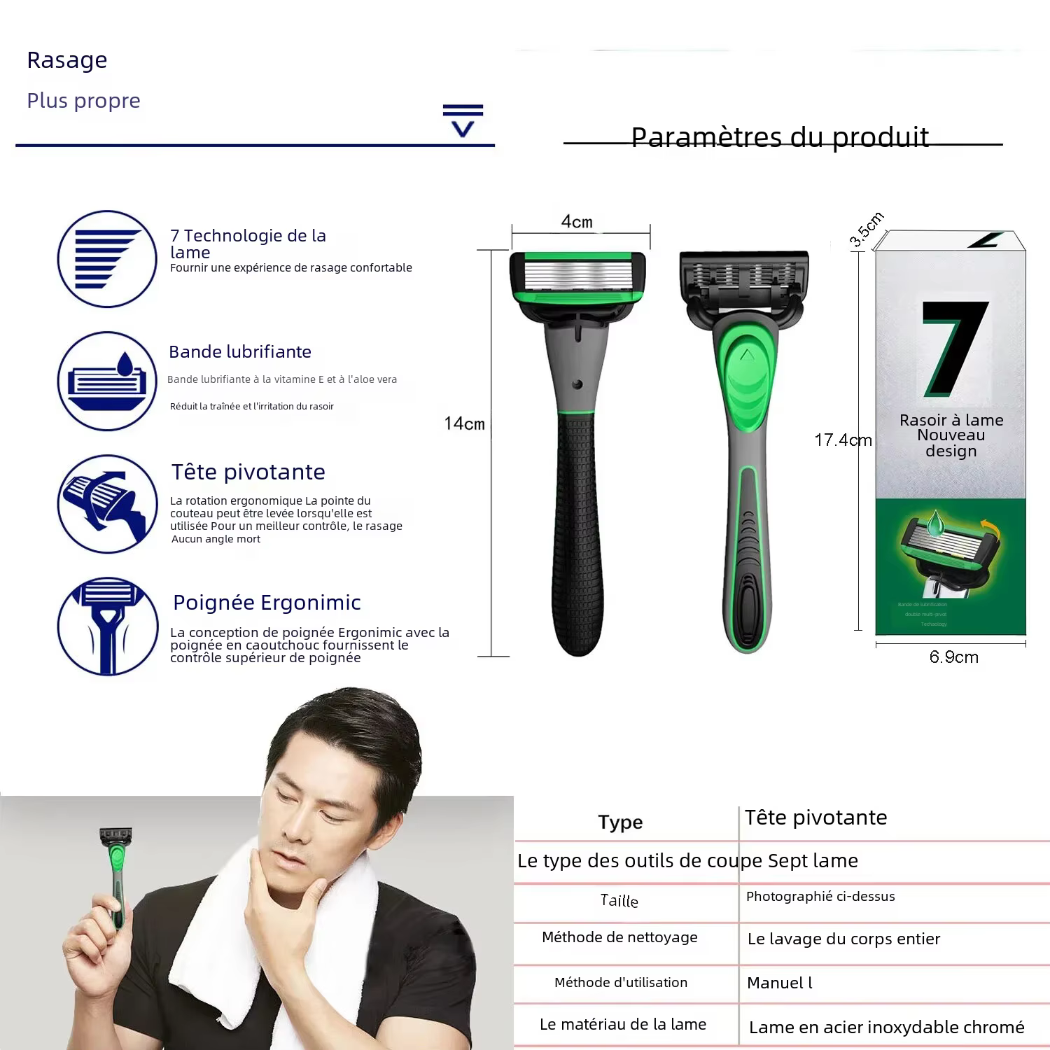 Rasoir manuel pour hommes