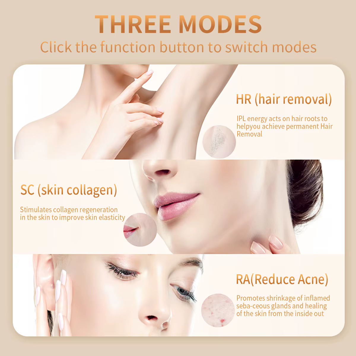 Vancostar Cool IPL épilation 3in1 pour les femmes rajeunissement acné supprimer indolore Bikini tondeuse à la maison épilateur Laser Permanent
