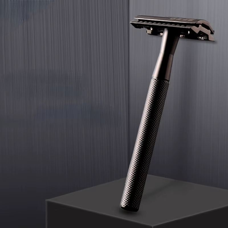 Rasoir de Sécurité Réglable à Double Bord en Acier Inoxydable pour Homme