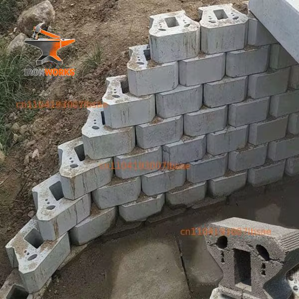 Moules et formes pour briques de mur de soutènement en béton, grand format, L16″ x L13″ x H6″, surface lisse