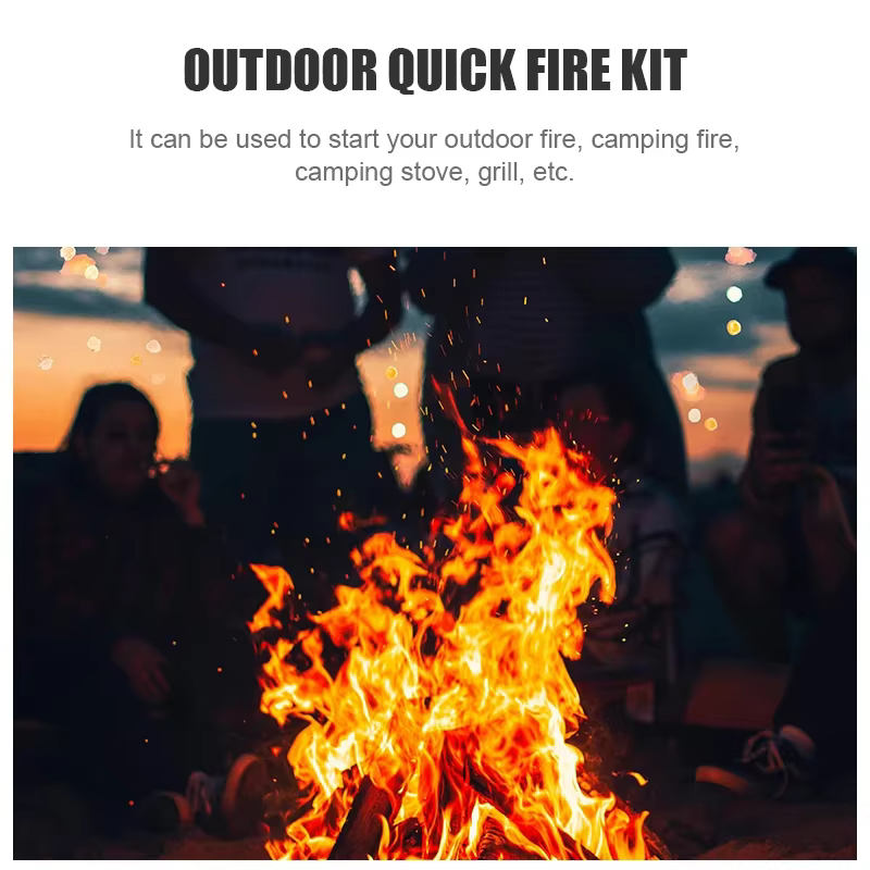 Bâton de démarrage de feu en bois de graisse, 1 boîte, outils de fabrication d'incendie en plein air, bâtons en bois naturel pour Camping randonnée survie d'urgence
