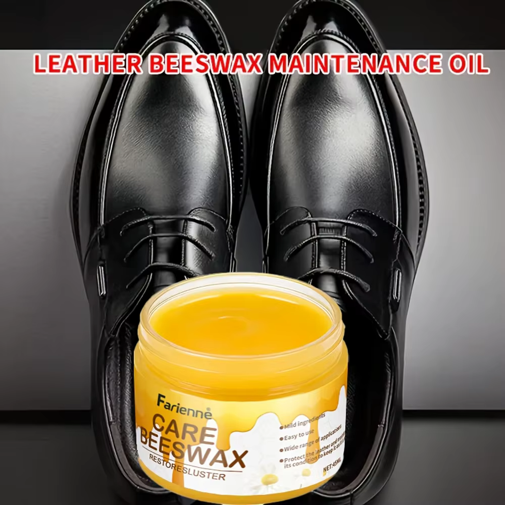 Kit d'entretien des chaussures – Convient pour le polissage et l'entretien des surfaces du cuir artificiel, cire d'abeille d'entretien de qualité supérieure pour différentes couleurs