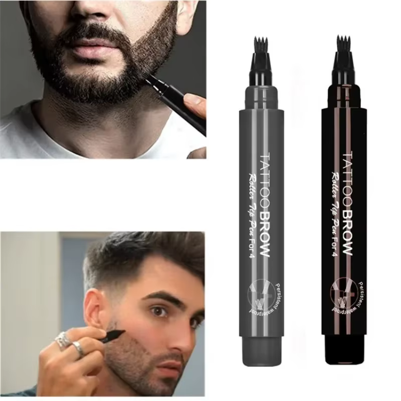Stylo de remplissage de barbe à 4 pointes