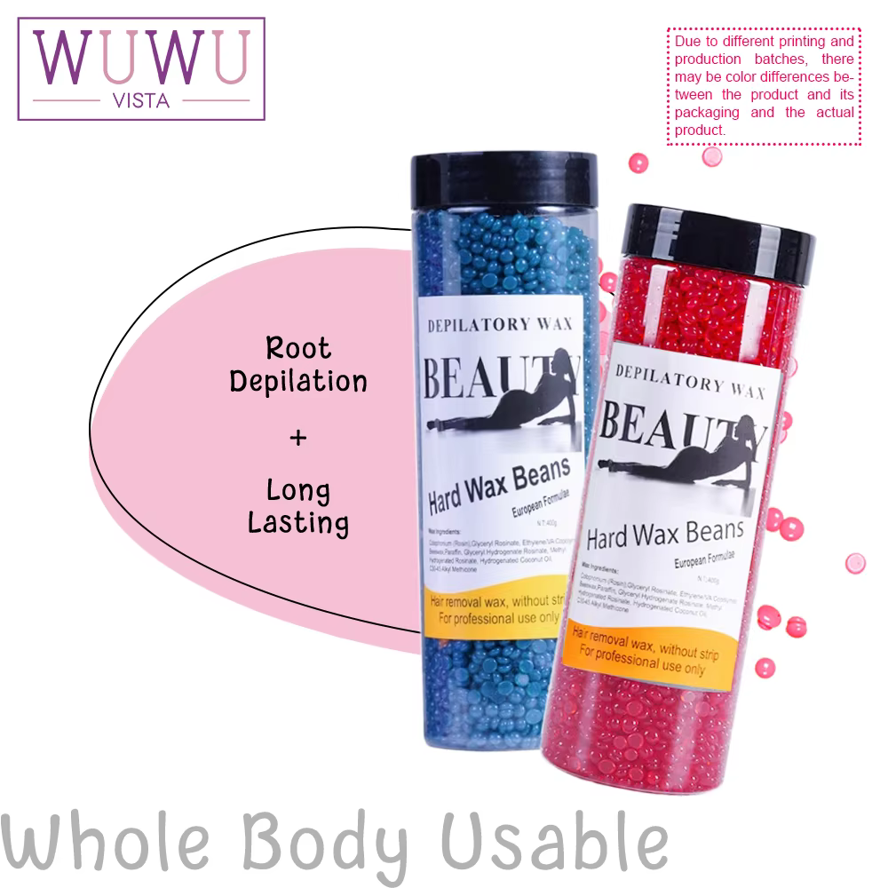 WUWUVISTA 400g/14.1oz haricots de cire dépilatoire Film chaud