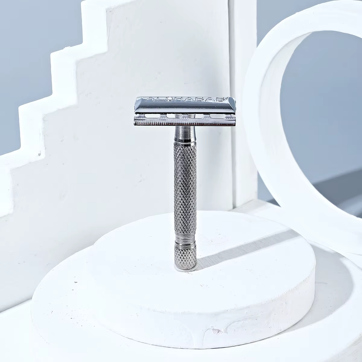 ALSHABAB rasoir de sécurité en acier inoxydable pour hommes barbier rasage cheveux barbe manuel Double bord Barbeador