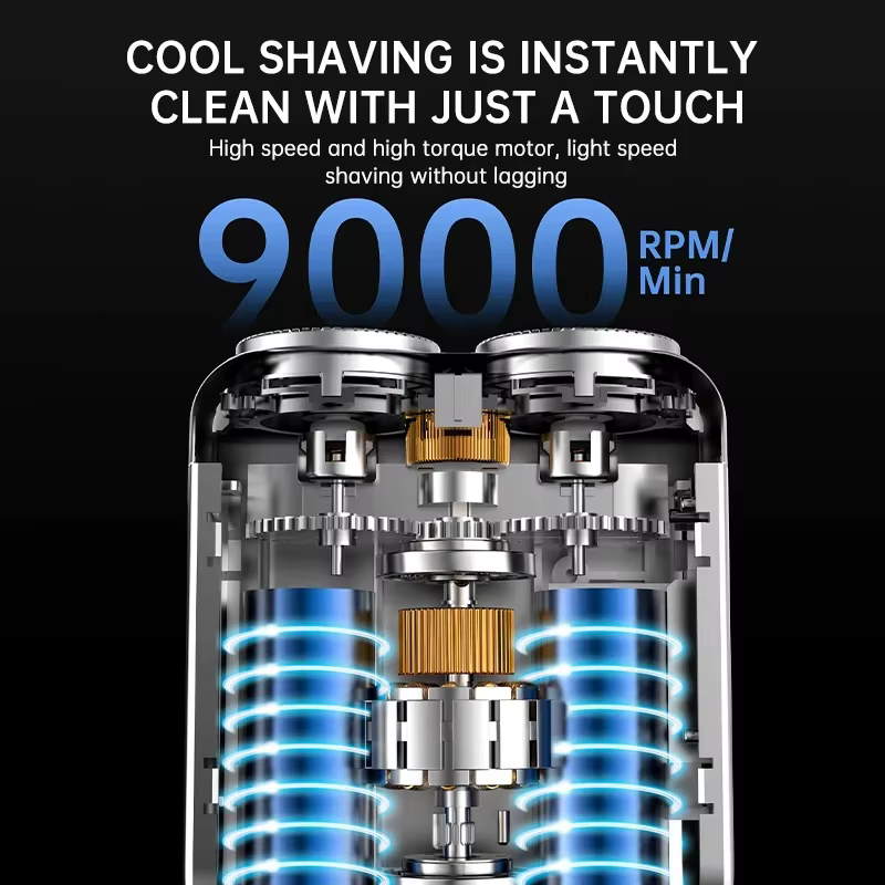Mini rasoir électrique intelligent, rasoir pour voiture et maison, affichage numérique, double lame, rasoir rechargeable, outil puissant pour la tonte de la barbe
