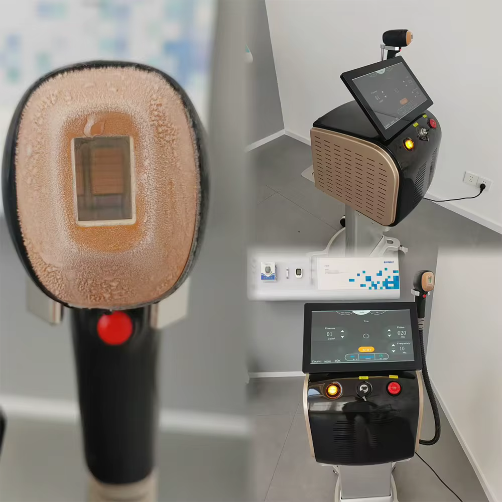 Machine professionnelle d'épilation au laser à diode Alexandrite avec refroidissement par glace